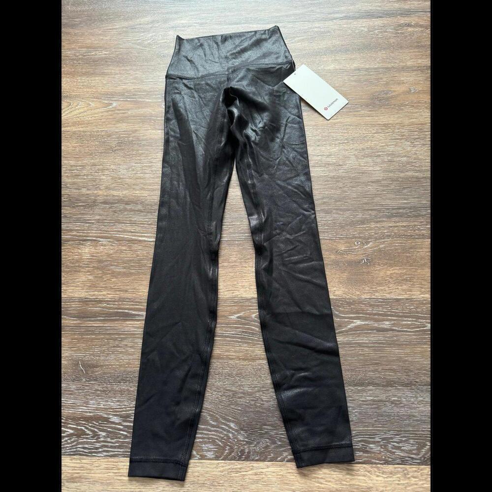 Lululemon Align High Rise 28” Shine Radiate Foil Black Size 2 NWT - Picture 3 of 7